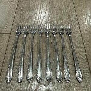 Set‎ of 8 Oneidacraft Deluxe HEART OF SWEDEN Stainless Cocktail Seafood Forks